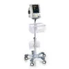 Edan Center Pole Trolley with an Edan Monitor mounted and a basket for accessories.
