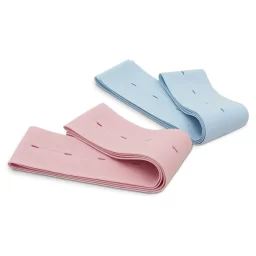 Pink and Blue Fetal Monitoring Belts folded