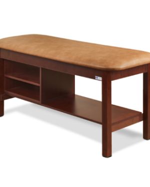 Clinton Flat Top, Classic Series, Straight Line Treatment Table with Shelving