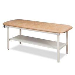 Clinton Flat Top, Alpha Series, Straight Line Treatment Table with Full Shelf