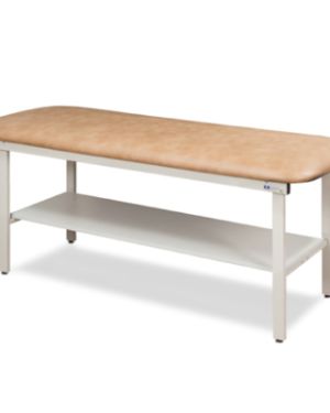 Clinton Flat Top, Alpha Series, Straight Line Treatment Table with Full Shelf