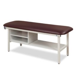 Clinton Flat Top, Alpha Series, Straight Line Treatment Table with Shelving
