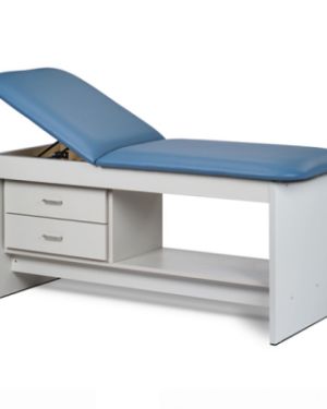 Clinton Panel Leg Series, Treatment Table with Shelf and Drawers