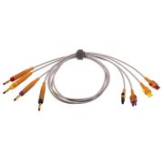 GE Healthcare ECG Leadwire Set, Gold-plated, Add-on, Banana, AHA-HEIM, 1/pack