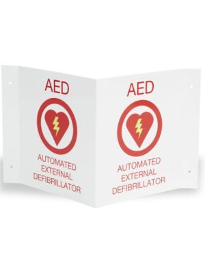 ZOLL AED Plus Wall Sign Kit, One Flush and One 3-D Wall Sign