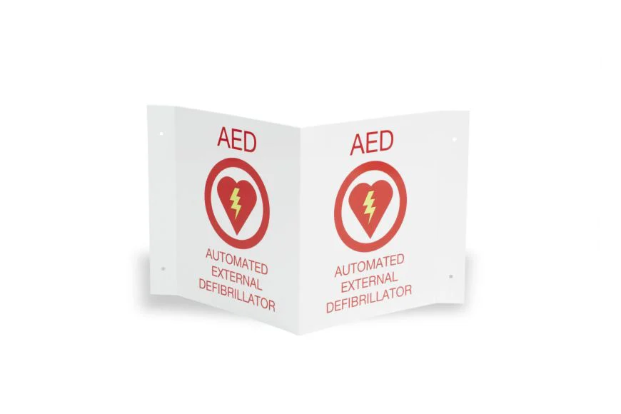 ZOLL AED Plus Wall Sign Kit, One Flush and One 3-D Wall Sign