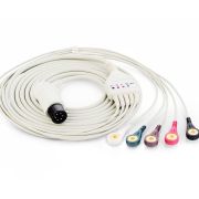 Edan 5-lead ECG integrated cable with snap lead wires (AHA, Defibrillation)
