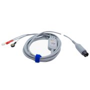 Edan 3-lead ECG integrated cable with snap lead wires (AHA, Defibrillation)